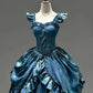 Hellblau/Lila/Dunkelblau Geheimnisvolle Vintage-Mode Elegante Lange Satin Bodenlangen Ballkleid Abendkleid Partykleid gh4250