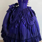 Hellblau/Lila/Dunkelblau Geheimnisvolle Vintage-Mode Elegante Lange Satin Bodenlangen Ballkleid Abendkleid Partykleid gh4250