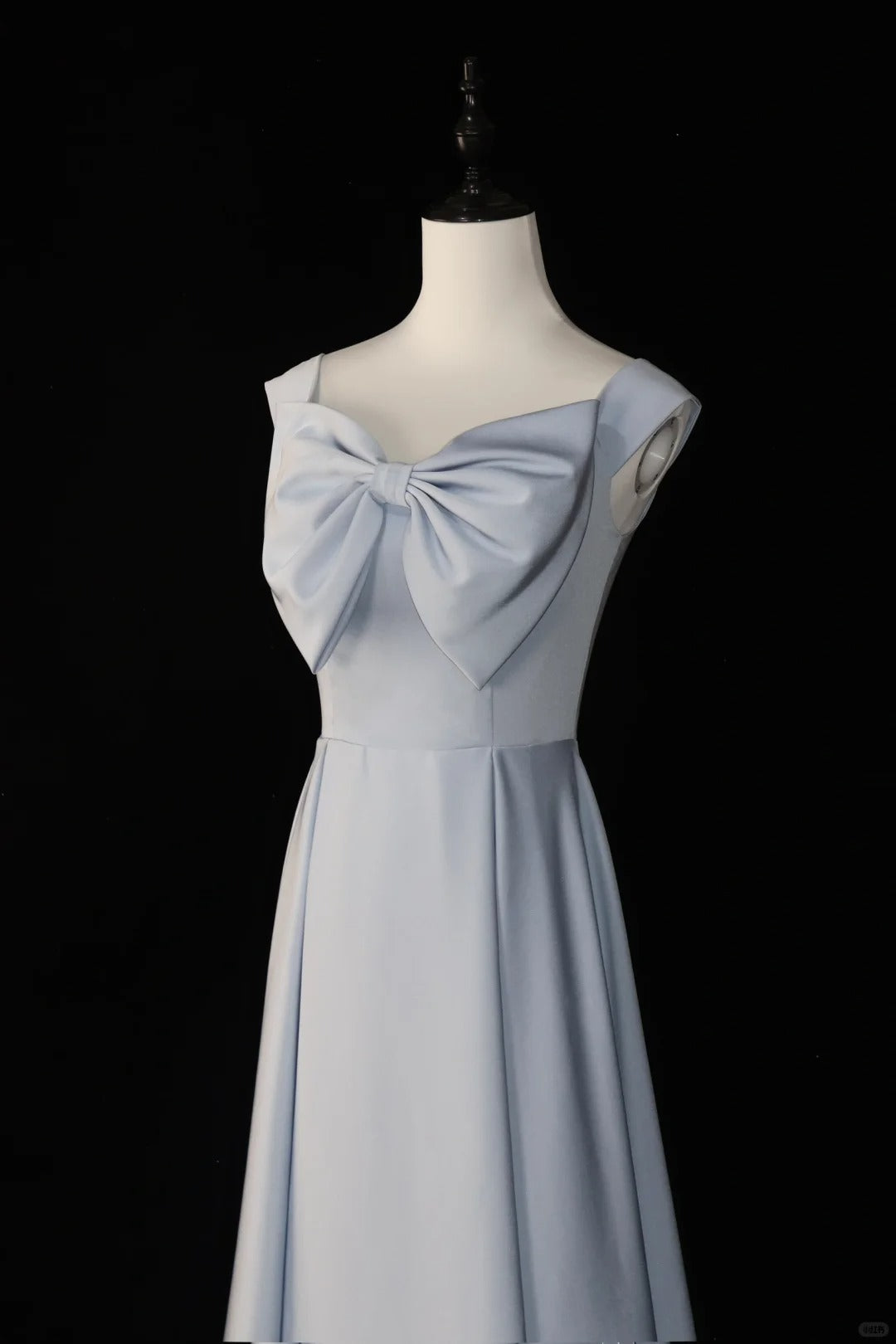 Blaues schlichtes, modisches, langes Satin-Brautjungfernkleid, Ballkleid, Abendkleid, Partykleid, gh4543