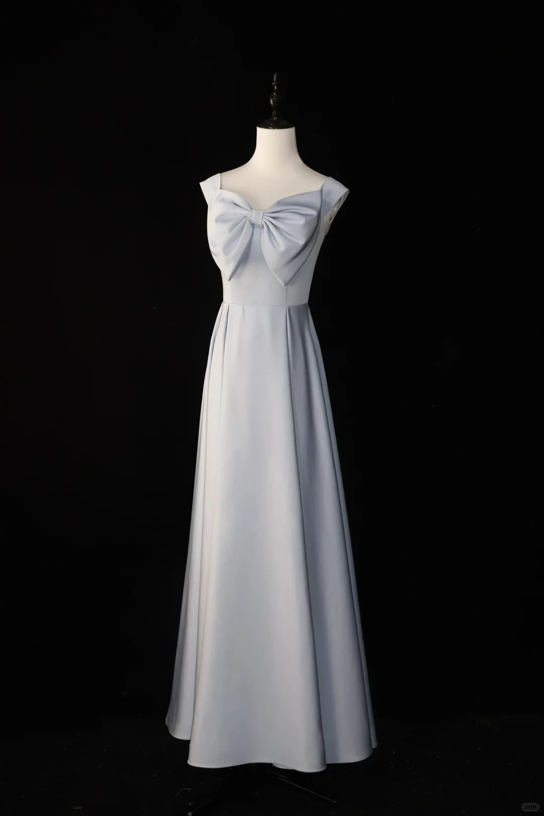 Blaues schlichtes, modisches, langes Satin-Brautjungfernkleid, Ballkleid, Abendkleid, Partykleid, gh4543