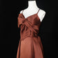 Blau/Braun/Rot Spaghettiträger Elegantes Langes Satin Ballkleid Abendkleid Partykleid gh4539