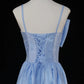Blau/Braun/Rot Spaghettiträger Elegantes Langes Satin Ballkleid Abendkleid Partykleid gh4539