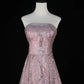 Glitzer Gold Bling Bling Langes Perlenbesetztes Ballkleid Abendkleid Abschlusskleid Abendkleid für Erwachsene gh4540