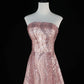 Glitzer Gold Bling Bling Langes Perlenbesetztes Ballkleid Abendkleid Abschlusskleid Abendkleid für Erwachsene gh4540