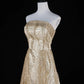 Glitzer Gold Bling Bling Langes Perlenbesetztes Ballkleid Abendkleid Abschlusskleid Abendkleid für Erwachsene gh4540