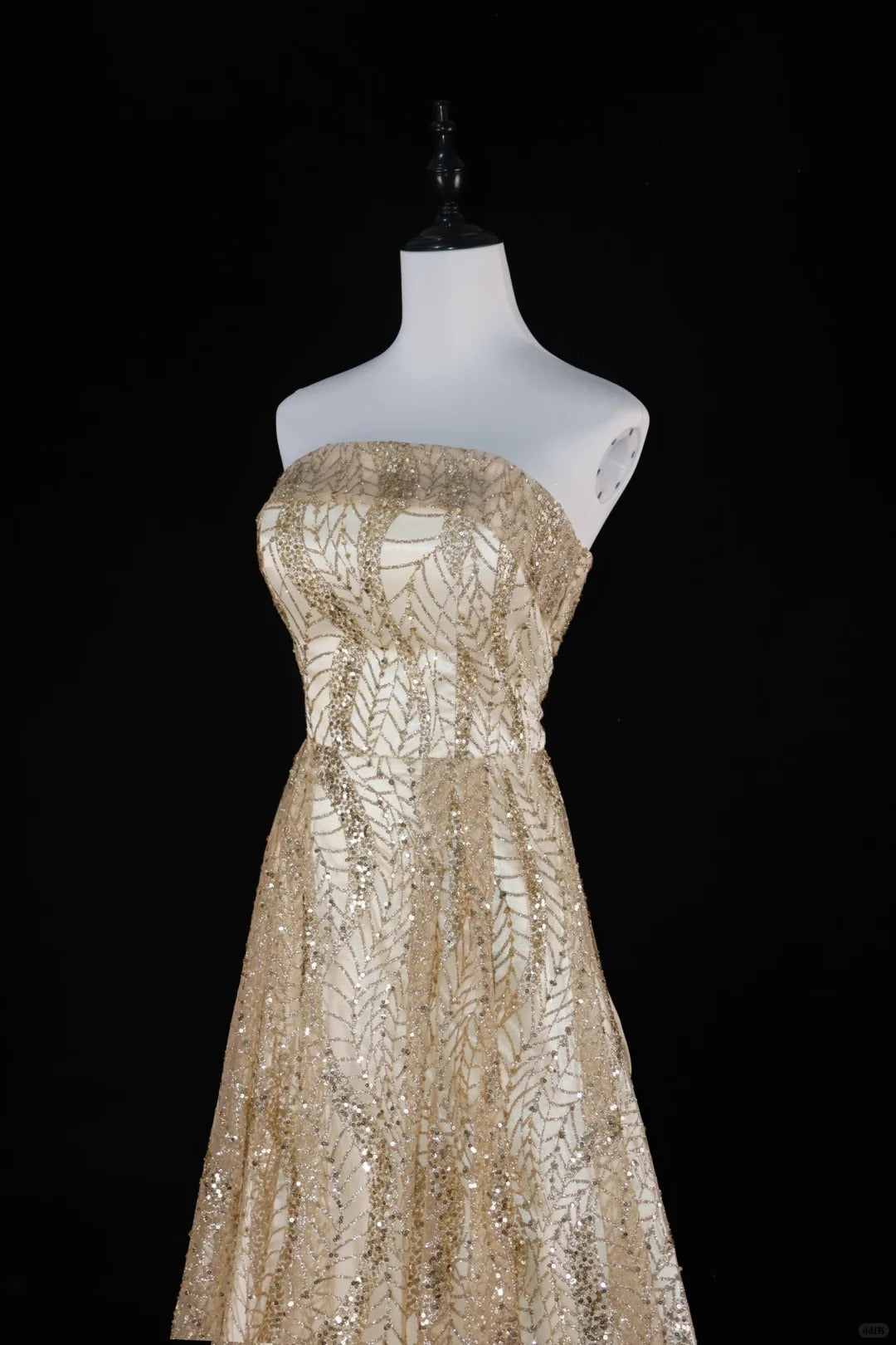 Glitzer Gold Bling Bling Langes Perlenbesetztes Ballkleid Abendkleid Abschlusskleid Abendkleid für Erwachsene gh4540