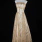 Glitzer Gold Bling Bling Langes Perlenbesetztes Ballkleid Abendkleid Abschlusskleid Abendkleid für Erwachsene gh4540