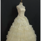 Light Apricot Strapless Elegant Romantic Gown with Fitted Waist and Fluffy Princess Skirt, Wedding Dress & Bridal Gown gh8330