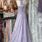Light Purple Halter Neck Fitted Waist Slim Long Prom Dress, Evening Gown gh7206