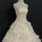 Light Apricot Strapless Elegant Romantic Gown with Fitted Waist and Fluffy Princess Skirt, Wedding Dress & Bridal Gown gh8330