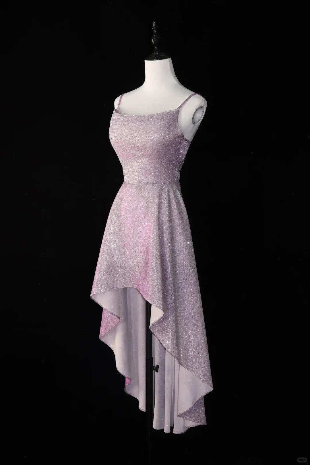 Rosa glänzendes Homecoming-Kleid, vorne kurz und hinten lang, Satin-Schwungkragen, elegantes Abendkleid für die Zeremonie zum Erwachsenwerden, für jeden Tag, Verabredungen, Ballkleid, Abendkleid, Partykleid, gh4538