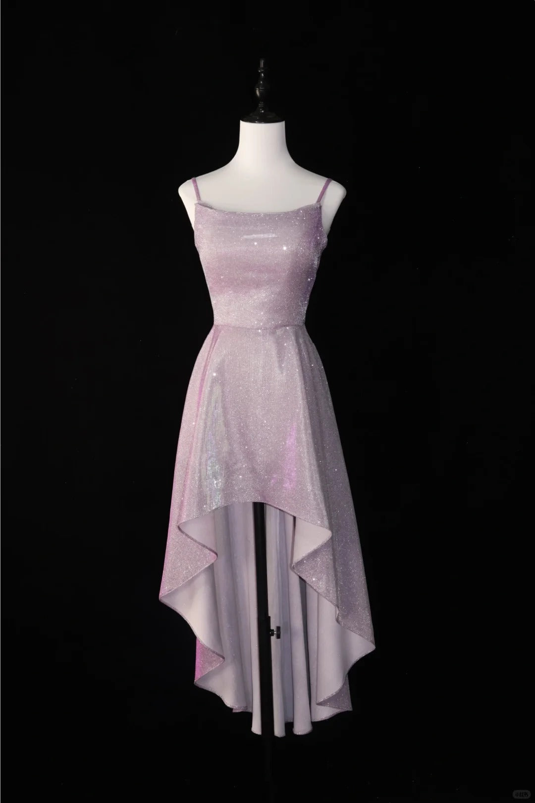 Rosa glänzendes Homecoming-Kleid, vorne kurz und hinten lang, Satin-Schwungkragen, elegantes Abendkleid für die Zeremonie zum Erwachsenwerden, für jeden Tag, Verabredungen, Ballkleid, Abendkleid, Partykleid, gh4538