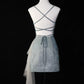 Silbernes funkelndes Homecoming-Kleid, rückenfrei, kurzes Ballkleid, Abendkleid, Partykleid, gh4541
