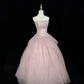 Blush Pink Strapless Rhinestone Cinched Waist Voluminous Princess Skirt Romantic Dress, Wedding Gown gh7969