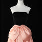 Robe de soirée longue en satin noir et rose contrasté, robe de bal, robe de remise de diplôme, gh4544
