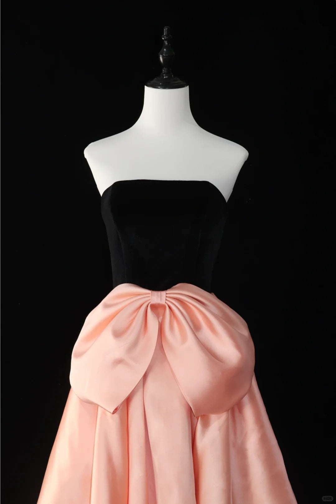 Robe de soirée longue en satin noir et rose contrasté, robe de bal, robe de remise de diplôme, gh4544