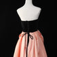 Robe de soirée longue en satin noir et rose contrasté, robe de bal, robe de remise de diplôme, gh4544