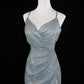 Silbernes, glänzendes Meerjungfrauen-Abendkleid mit schmaler Passform und langer Satin-Ballkleid-Abschlussballkleid gh4545