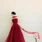 Rotes langes Chiffon-Abendkleid gh6777