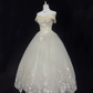 Soft Pale Yellow Off-the-Shoulder Embroidered Cinched Waist Voluminous Princess Skirt Romantic Dress, Wedding Gown gh8016