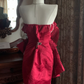 Red Strapless Waist-Cinched Cutout Elegant Prom Dress, Evening Gown, Graduation Prom Dress gh7251