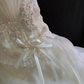 Light Apricot Strapless Romantic Gown with Cinched Waist and Voluminous Princess Skirt, Wedding Dress & Bridal Gown gh8235