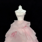 Blush Pink Strapless Cinched Waist Long Romantic Dress with Multi-Layer Voluminous Skirt, Wedding Gown gh7930