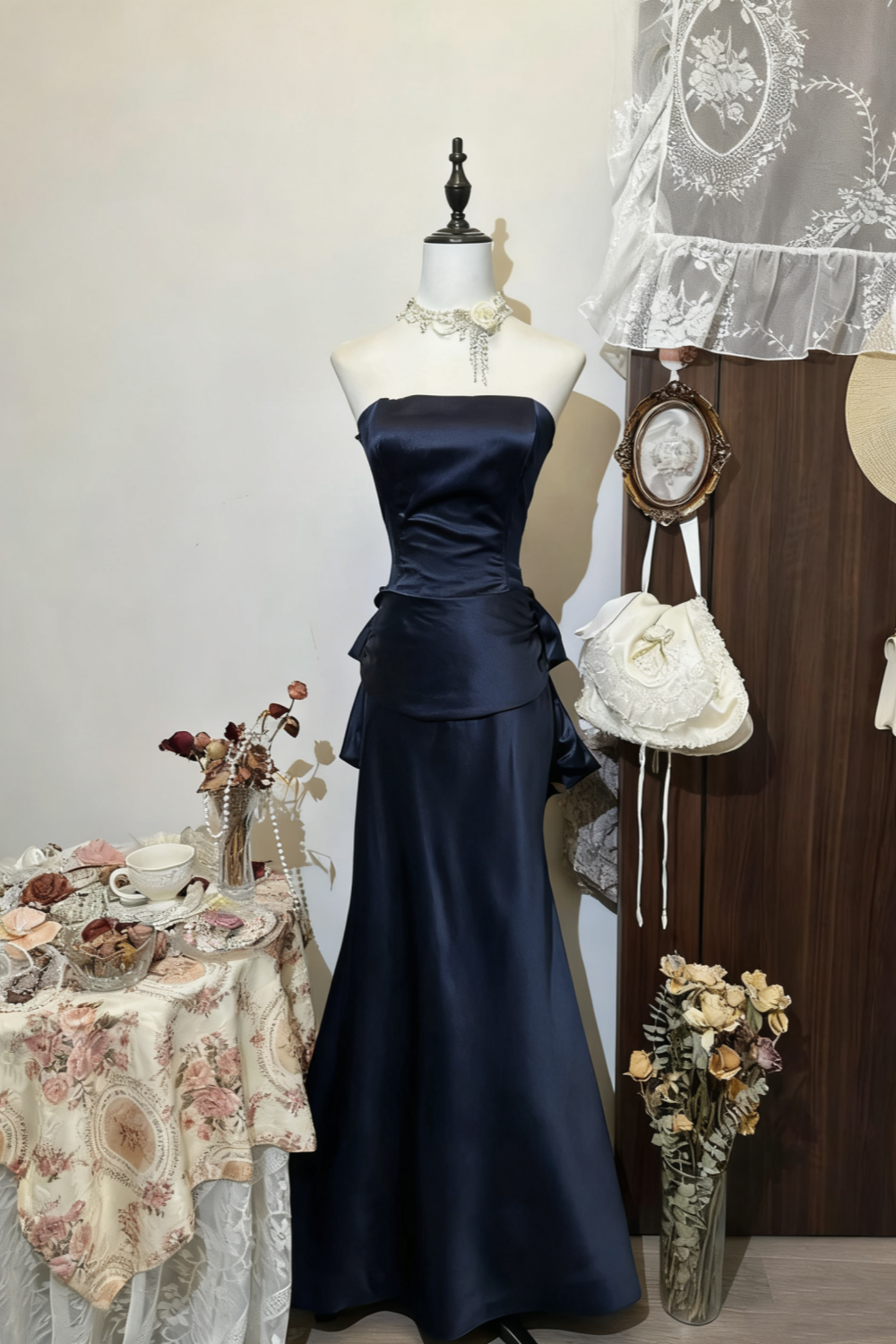 girlhomeshops-New Navy Blue Formal Dress gh6121