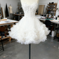 girlhomeshops-Blue Delicate Beaded Short Tulle Dress, Homecomming Birthday Dress gh6163