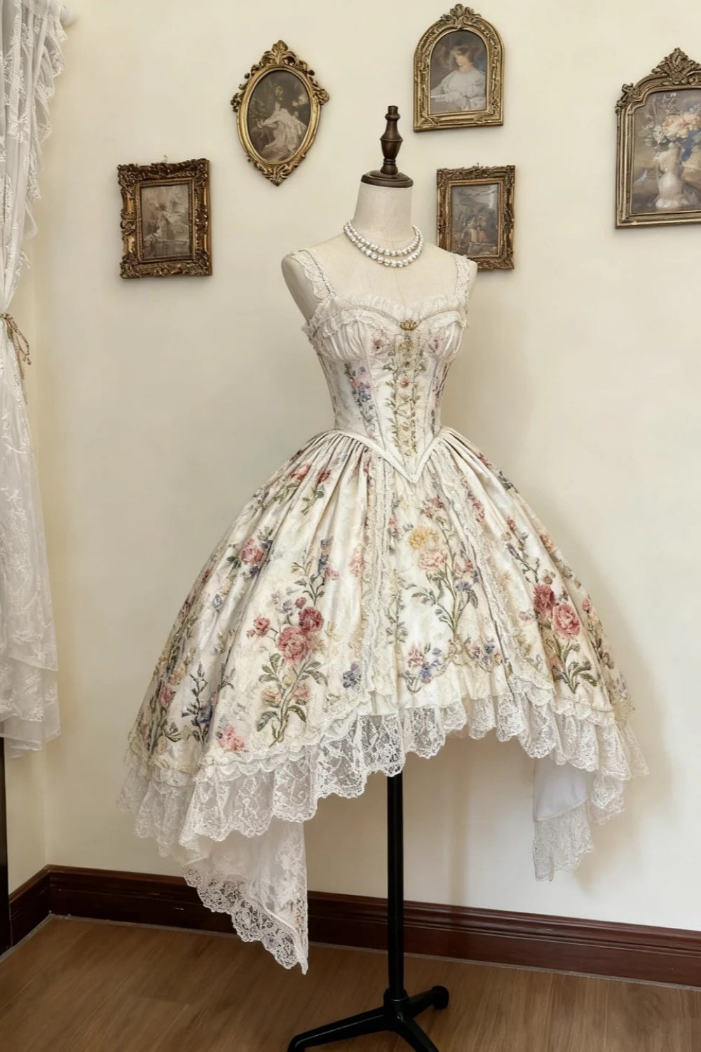 Oil painting style Rococo floral palace birthday dress gh6886