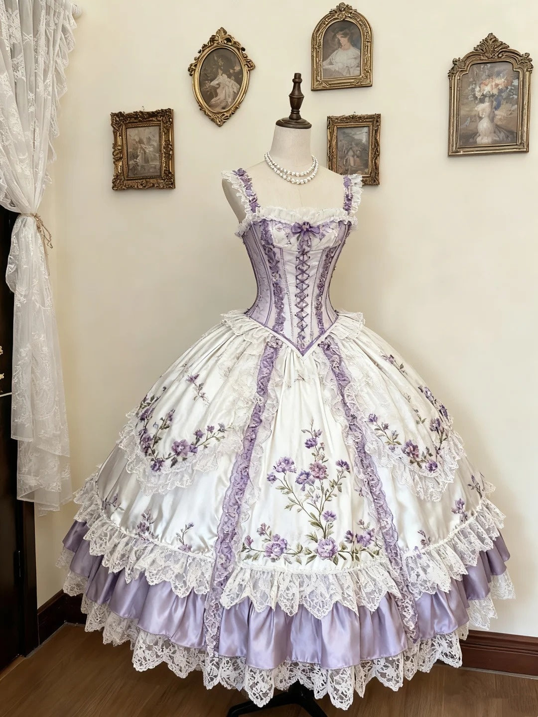 Robe de palais rococo violette gh6779