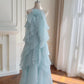 Purple romantic lace long suspender chiffon dress Holiday Dress gh6793