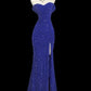 Robe de soirée bordeaux brillante à paillettes et queue de poisson gh4363