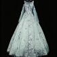 girlhomeshops - Robe de bal longue en tulle vert délicat avec appliqués gh6287