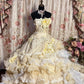 Robe de soirée longue en tulle à fleurs jaunes et perles, robe de mariée pour adulte, gh4572