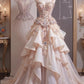 Rosa Luxus Wunderschöne Funkelnde Korsett Prinzessin Lange Tüll Elegante Ballkleid Abendkleid Brautkleid gh4732