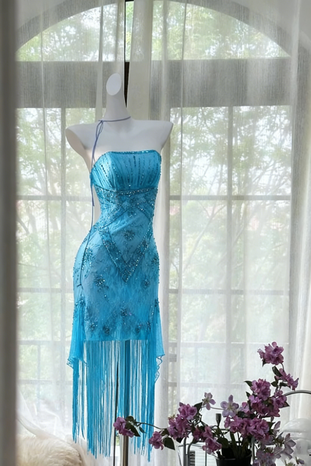 Lila, wunderschön, exquisite Perlenspitze, langes Chiffon-Heimkehrkleid, Ballkleid, Abendkleid, Hochzeitspartykleid, Abschlussballkleid, Datumskleid, gh3988