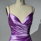 Pink Purple Simple Elegant Sweetheart Neck Spaghetti Straps Long Satin Floor Length Ball Gown Evening Dress Party Dress gh4136