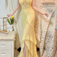 Robe de soirée longue en mousseline de soie, élégante et perlée, jaune, gh4467
