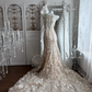 Light Champagne Waist-Cinched Lace Sexy Bodycon Mermaid Prom Gown, Evening Gown & Bridal Wedding Gown gh7344