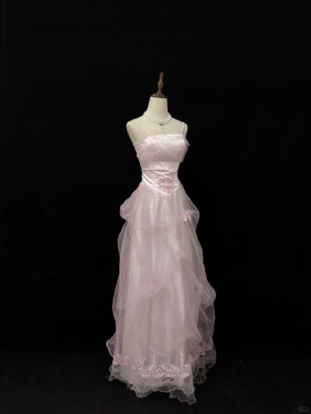 Blush Pink Spaghetti Straps, Cinched Waist, Voluminous Princess Skirt Romantic Dress, Wedding Gown gh8088