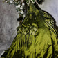 Green gorgeous exquisite beaded long satin ball gown evening dress party dress gh4500