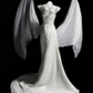 girlhomeshops - Weißes, elegantes, langes Tüll-Hochzeitskleid für Bräute gh6284