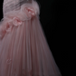 Light Pink Strapless Beaded Waist-Cinched Bodycon Elegant Evening Dress, Fairy Gown, Romantic Gown gh7463