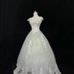 Light Green Embroidered Cinched Waist Voluminous Skirt Long Romantic Dress, Wedding Gown gh8048