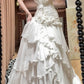 girlhomeshops-White Sweetheart Neckline Floral Long Tulle Princess Formal Prom Dress Graduation Dress Evening Dress Wedding Dress gh5976