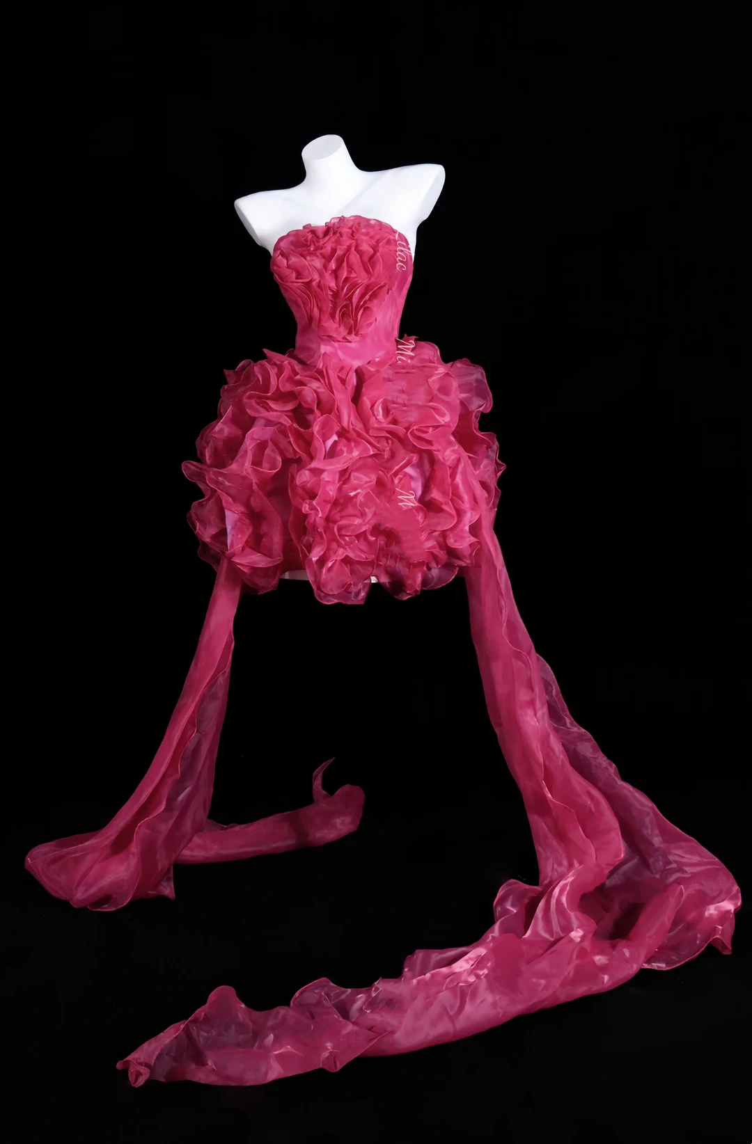 Fuchsia Strapless Waist-Cinched Voluminous Skirt Prom Dress, Evening Party Gown gh7309
