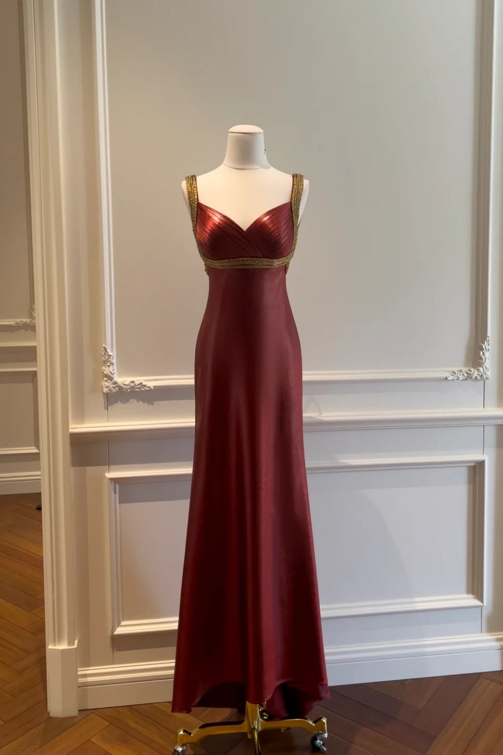 rotes Vintage-Lederkleid gh6796