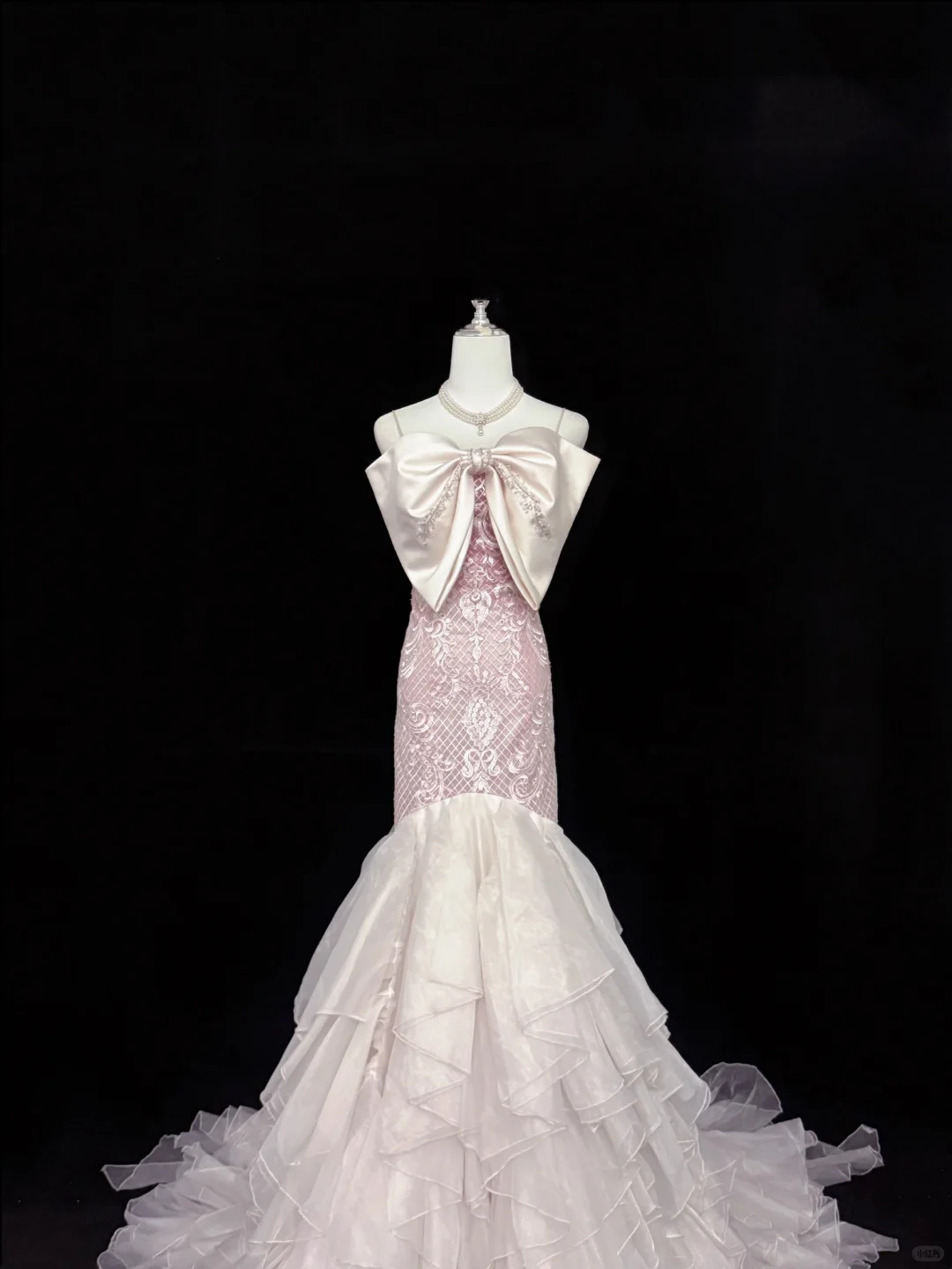 Blush Pink Spaghetti Straps Cinched Waist Figure-Flattering Bodycon Sexy Multi-Layer Skirt Long Romantic Dress, Wedding Gown gh7829
