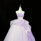 Lavender Spaghetti Strap Cinched Waist Voluminous Princess Skirt Romantic Dress, Wedding Gown gh7912